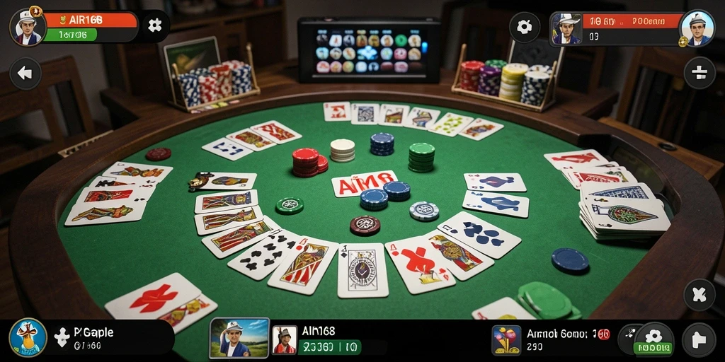 Tampilan screenshot utama AIR168 menampilkan gameplay Gaple yang seru.