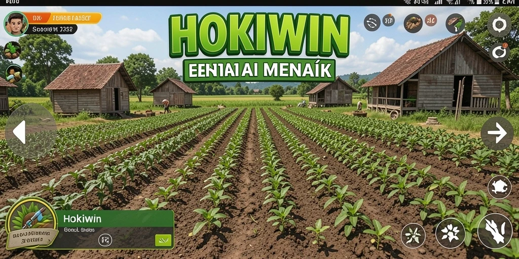 Screenshot dari gameplay <strong>HOKIWIN</strong> menunjukkan aktivitas bertani yang menyenangkan.
