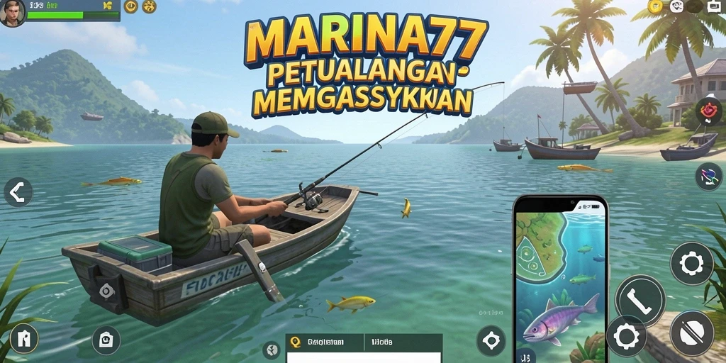 Gameplay <strong>MARINA77</strong> yang seru saat memancing di laut.
