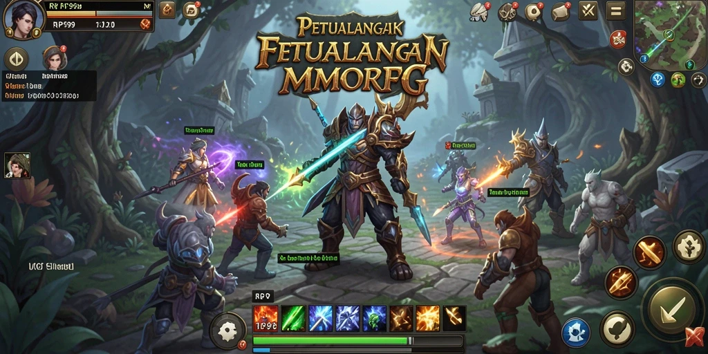 Tampilan gameplay menarik dari <strong>RP99</strong> menampilkan pertempuran epik dan eksplorasi dunia yang luas.